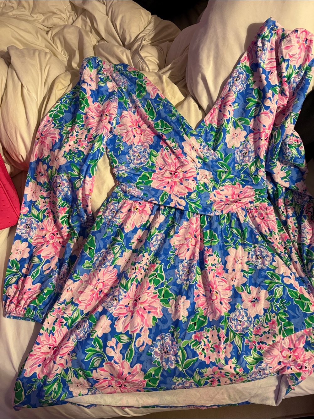 Lilly Pulitzer Blue and Pink Floral Maxi Dress
